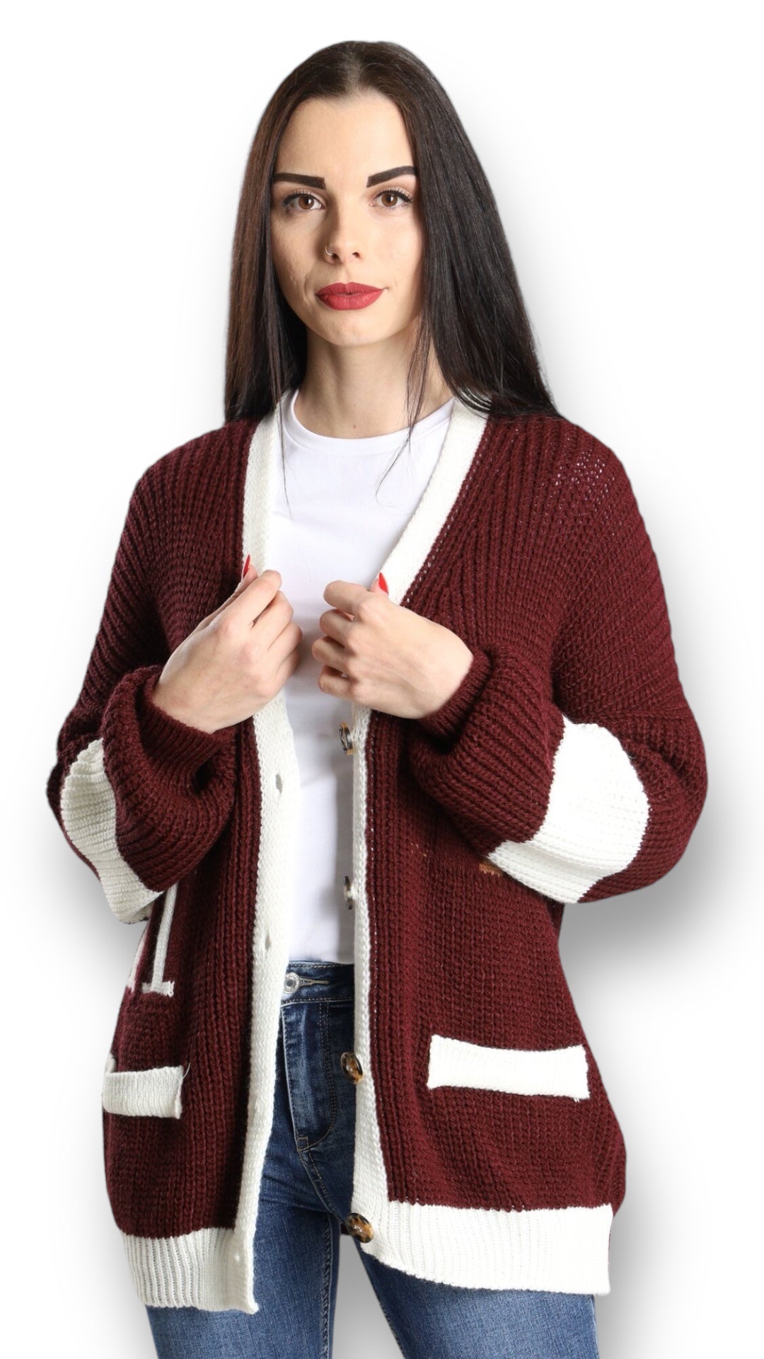 College Strickjacke